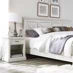 Seaside Lodge Off-White 2-Piece King Headboard and Nightstand Set by homestyles