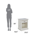 Seaside Lodge Off-White 2-Piece King Headboard and Nightstand Set by homestyles