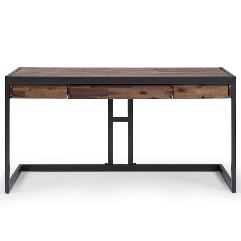 WYNDENHALL Cecilia Solid Acacia Wood Industrial Office Desk