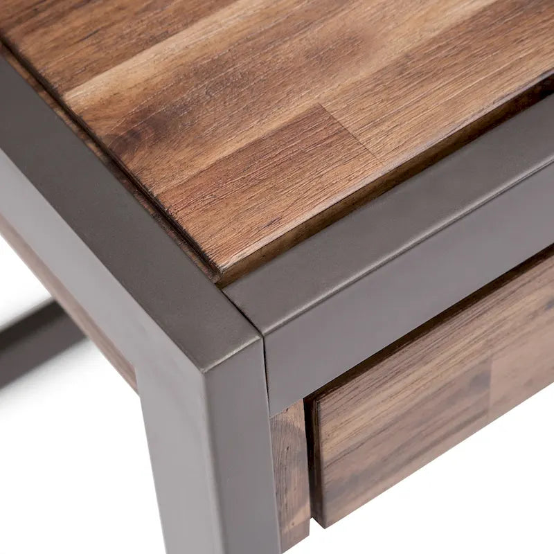 WYNDENHALL Cecilia Solid Acacia Wood Industrial Office Desk