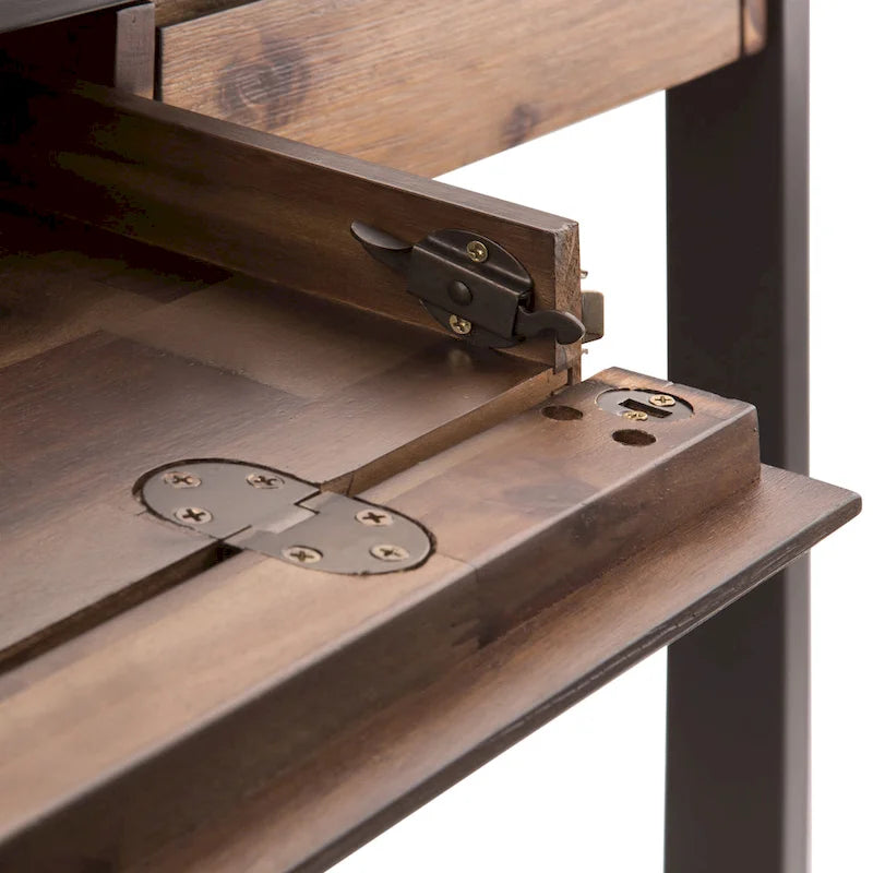 WYNDENHALL Cecilia Solid Acacia Wood Industrial Office Desk