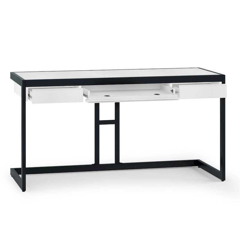 WYNDENHALL Cecilia Solid Acacia Wood Industrial Office Desk