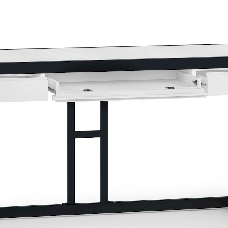 WYNDENHALL Cecilia Solid Acacia Wood Industrial Office Desk