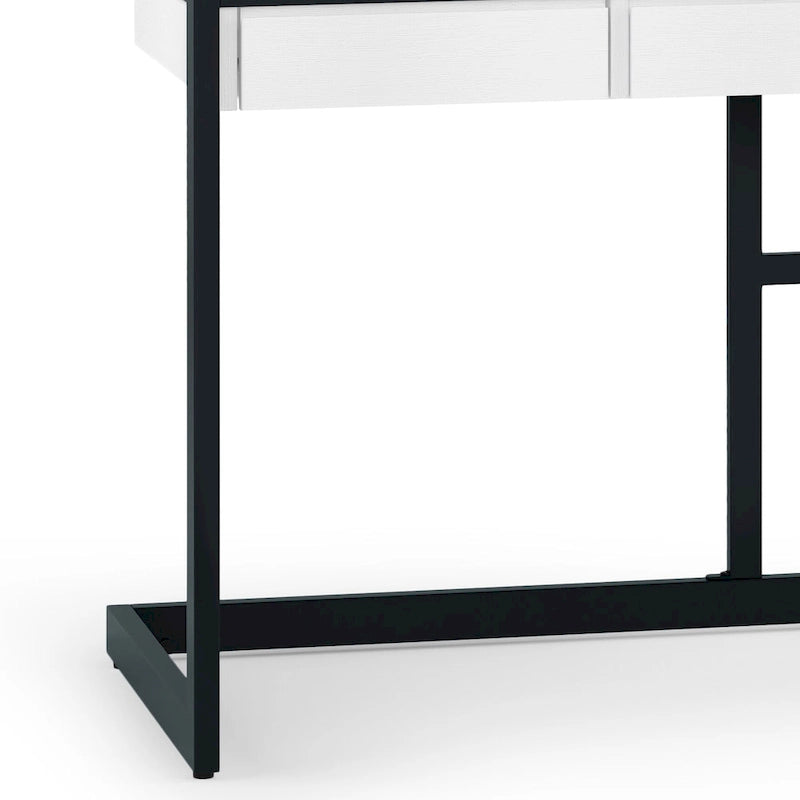 WYNDENHALL Cecilia Solid Acacia Wood Industrial Office Desk