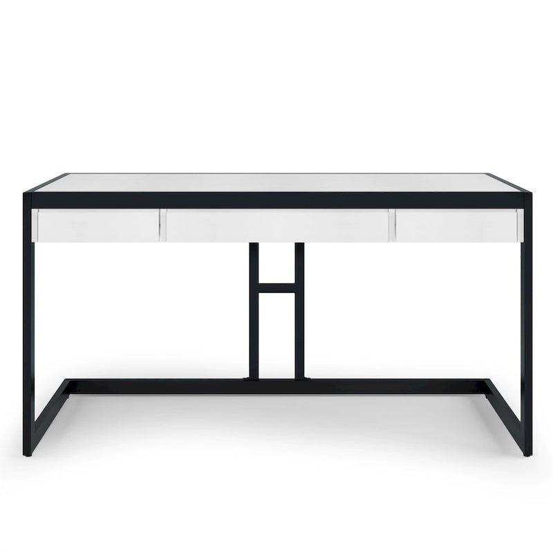 WYNDENHALL Cecilia Solid Acacia Wood Industrial Office Desk