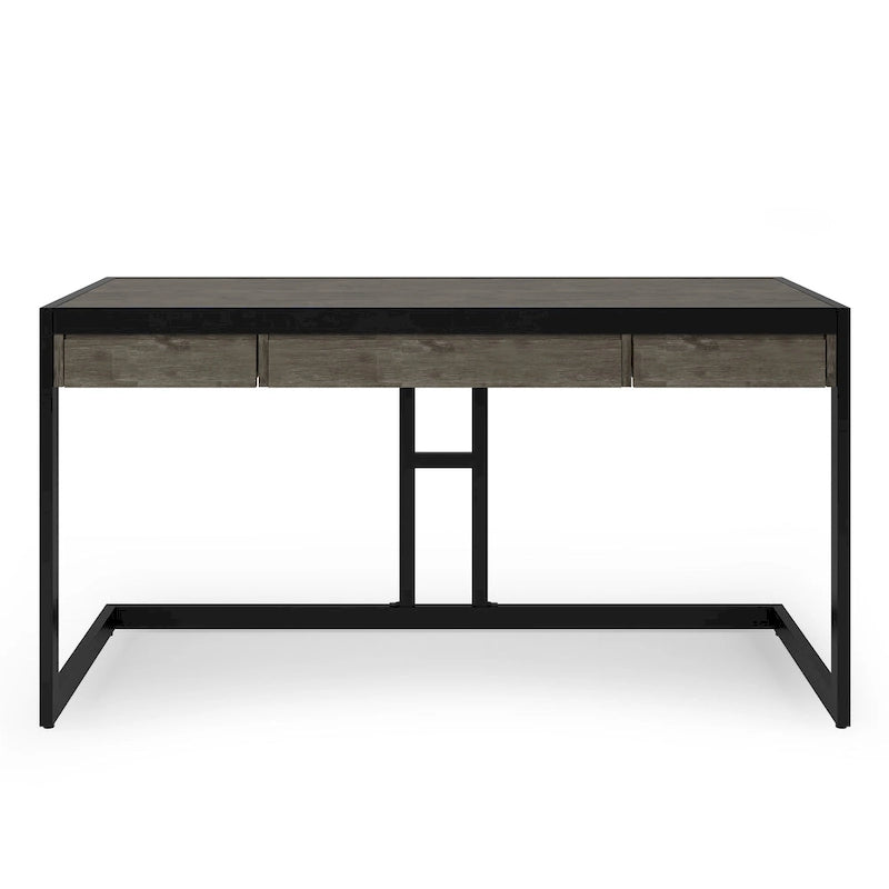 WYNDENHALL Cecilia Solid Acacia Wood Industrial Office Desk