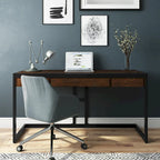 WYNDENHALL Cecilia Solid Acacia Wood Industrial Office Desk