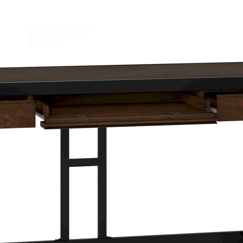 WYNDENHALL Cecilia Solid Acacia Wood Industrial Office Desk
