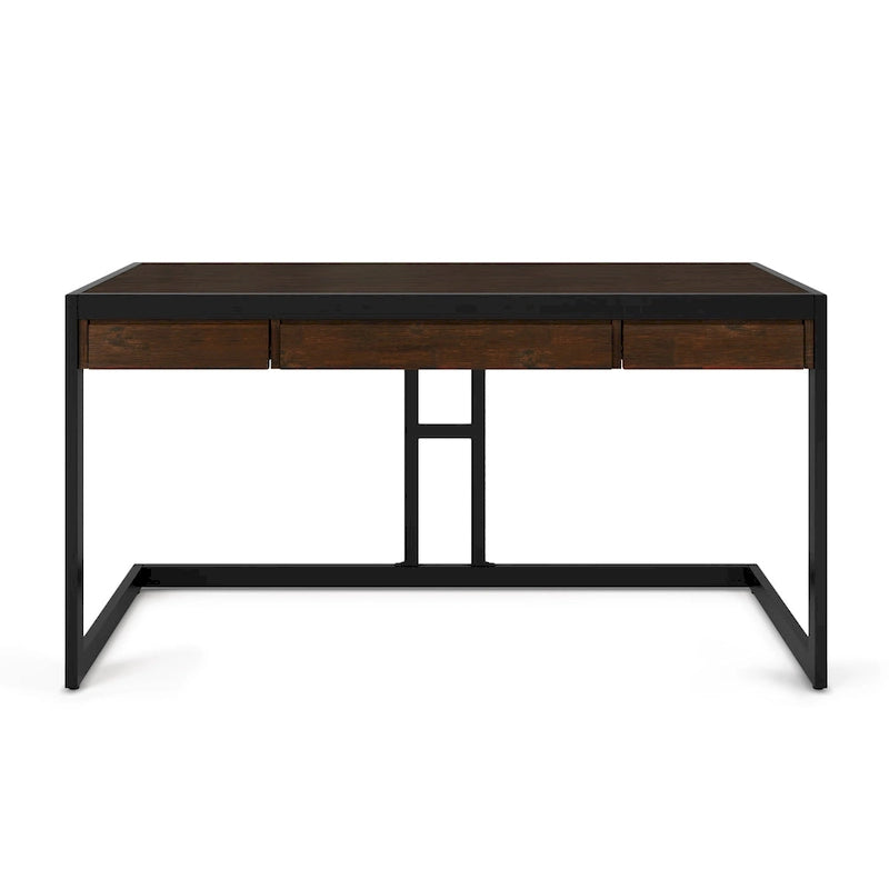 WYNDENHALL Cecilia Solid Acacia Wood Industrial Office Desk