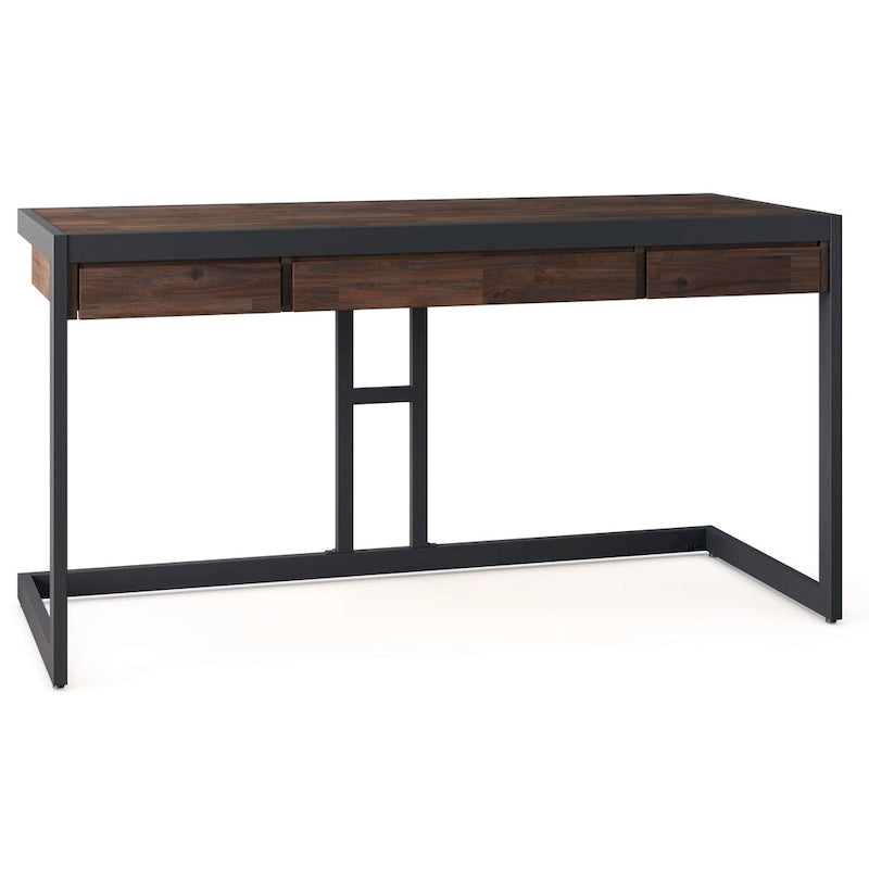 WYNDENHALL Cecilia Solid Acacia Wood Industrial Office Desk