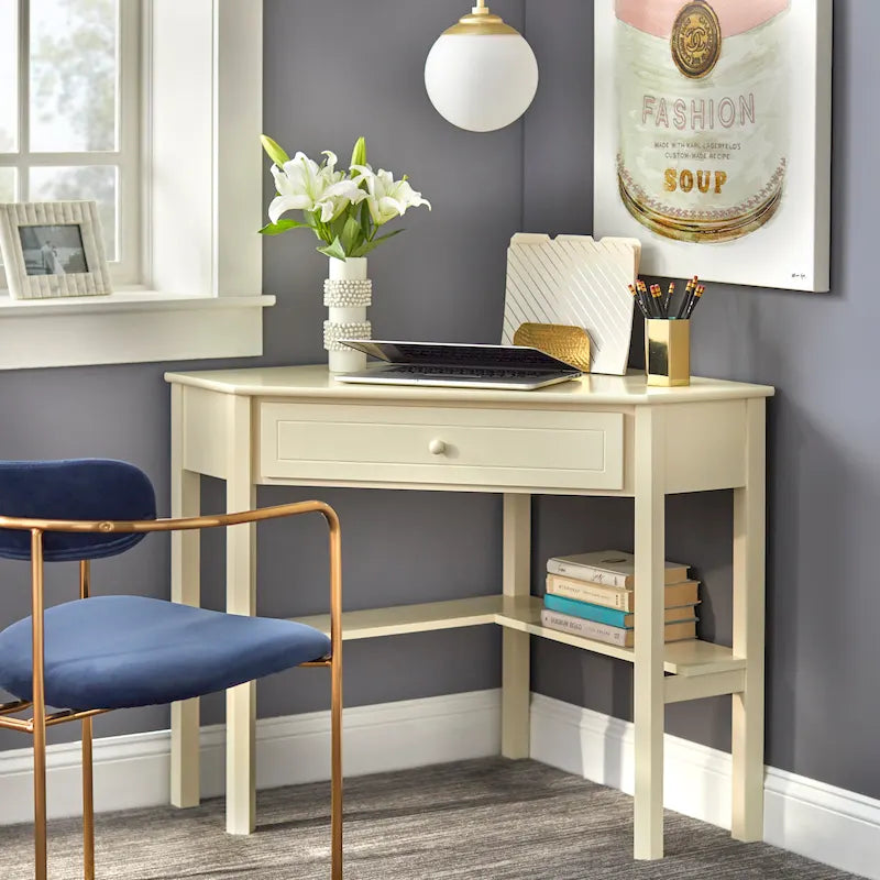 Porch & Den Lincoln Solid Wood/MDF Corner Computer Desk