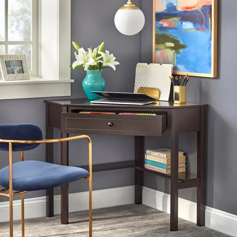 Porch & Den Lincoln Solid Wood/MDF Corner Computer Desk