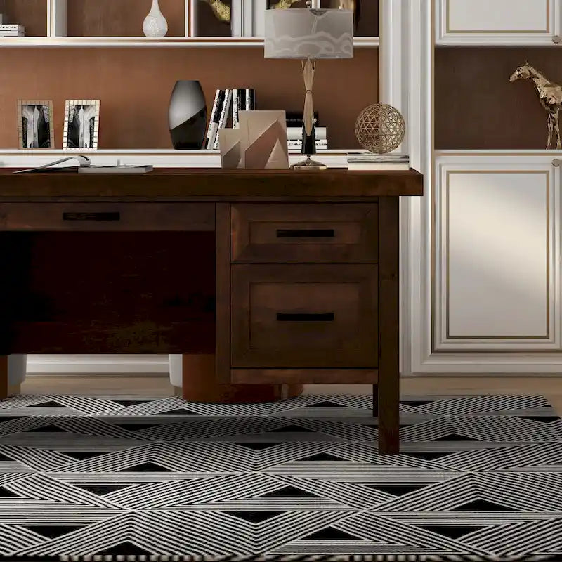 Bridgevine Home Sausalito 71 inch Executive Desk, No Assembly Required, Whiskey Finish