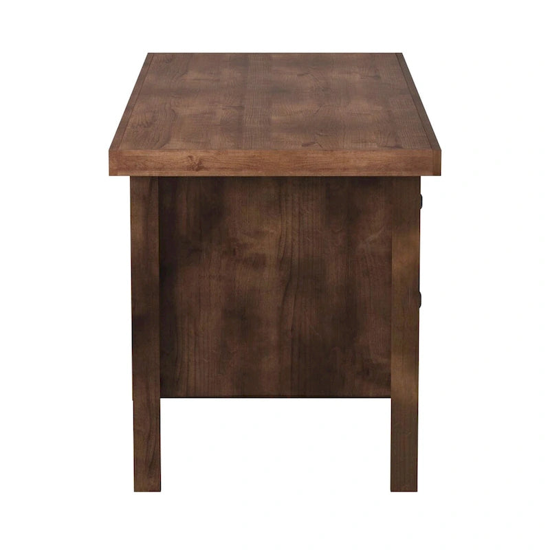 Bridgevine Home Sausalito 71 inch Executive Desk, No Assembly Required, Whiskey Finish