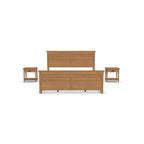 Oak Park Brown Wood King Bed and Two Nightstands