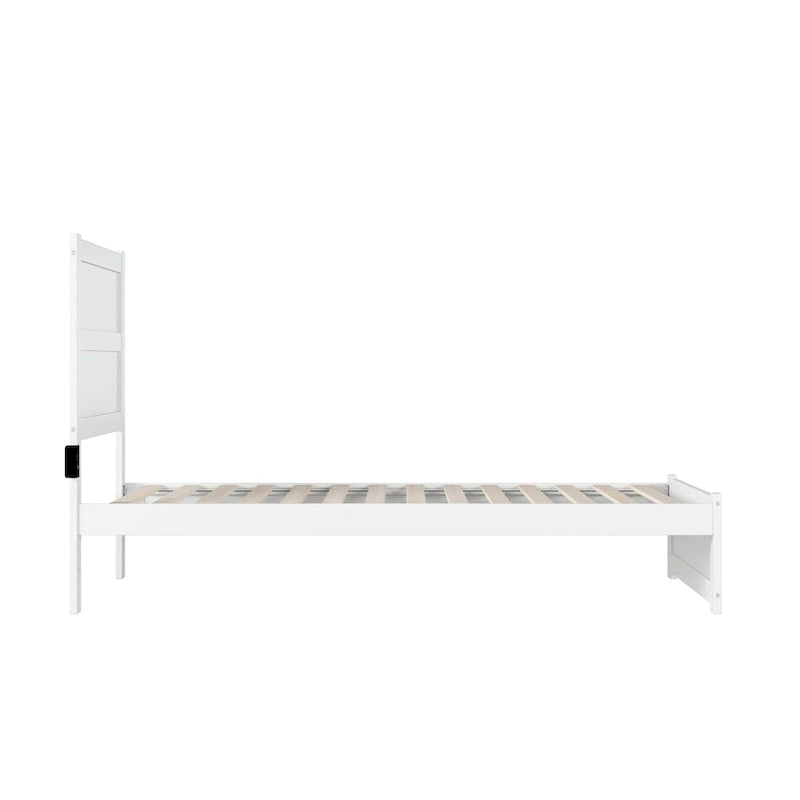 NoHo Twin Extra Long Bed with Footboard in White