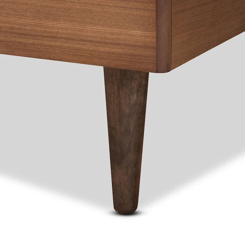 Rina Modern Ash Walnut Finished Wood Twin Size Platform Bed Frame