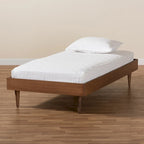 Rina Modern Ash Walnut Finished Wood Twin Size Platform Bed Frame