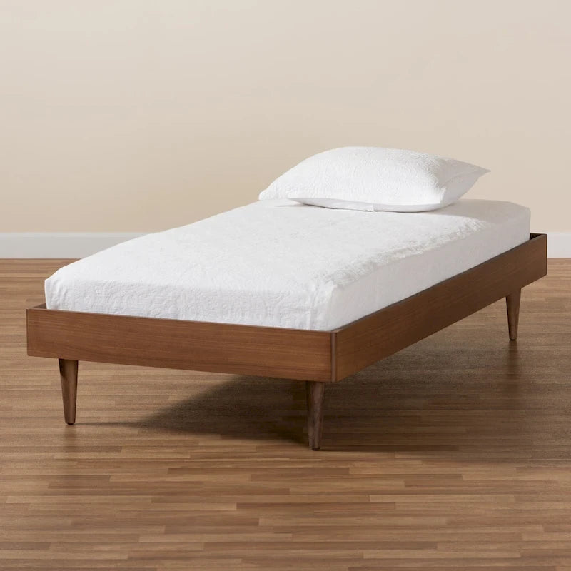Rina Modern Ash Walnut Finished Wood Twin Size Platform Bed Frame