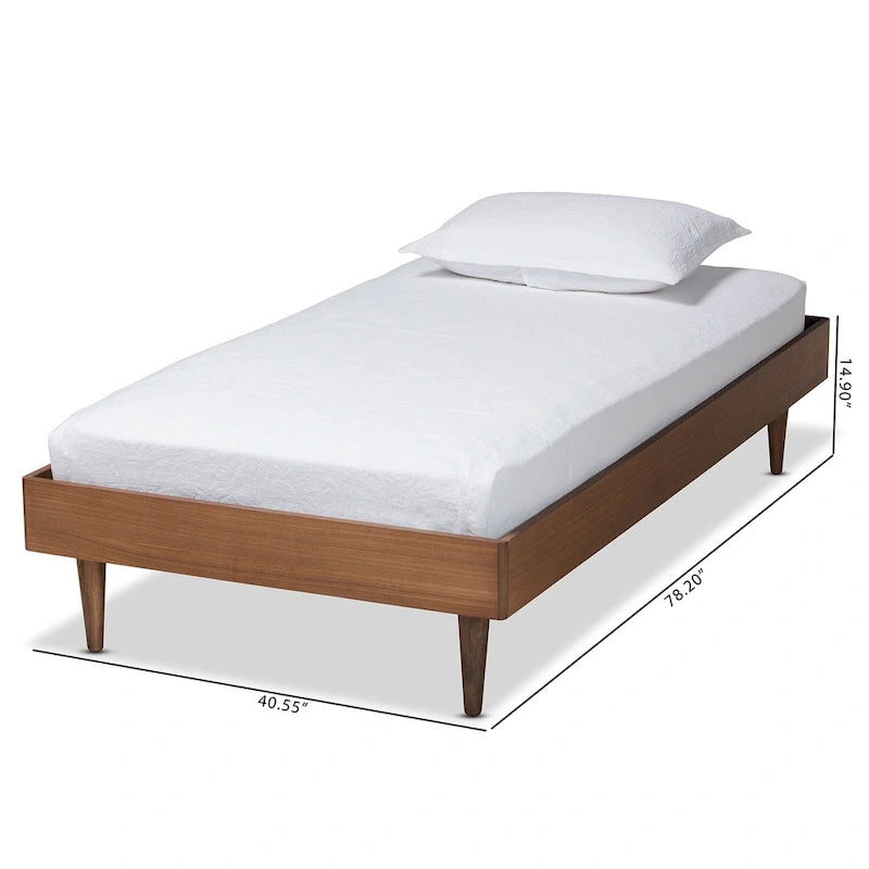 Rina Modern Ash Walnut Finished Wood Twin Size Platform Bed Frame