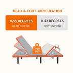 ESHINE Adjustable Bed Frame, with Massage