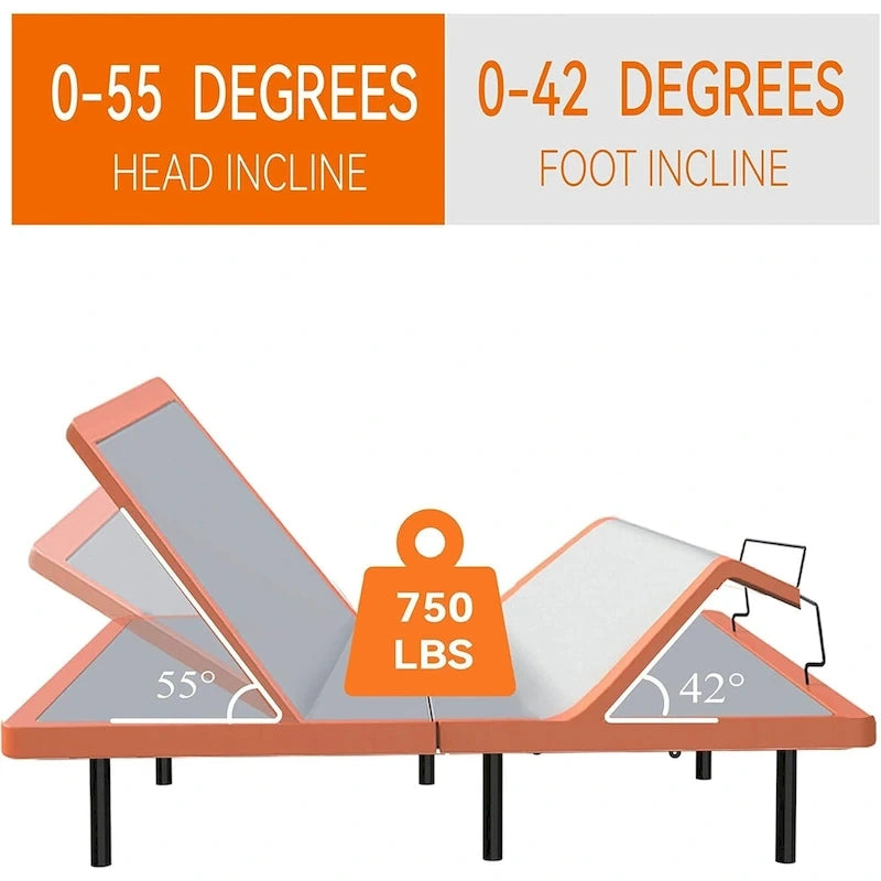 ESHINE Adjustable Bed Frame, with Massage