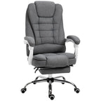 Vinsetto High-Back Executive Office Chair: Footrest, Linen-Fabric, Padded Armrests - Ergonomic