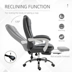 Vinsetto High-Back Executive Office Chair: Footrest, Linen-Fabric, Padded Armrests - Ergonomic