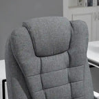 Vinsetto High-Back Executive Office Chair: Footrest, Linen-Fabric, Padded Armrests - Ergonomic