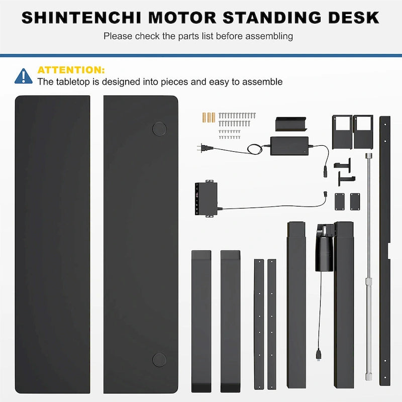 Futzca Height Adjustable Electric Standing Desk Sit Stand Computer Stand up Desk with Splice Board