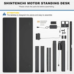 Futzca Height Adjustable Electric Standing Desk Sit Stand Computer Stand up Desk with Splice Board