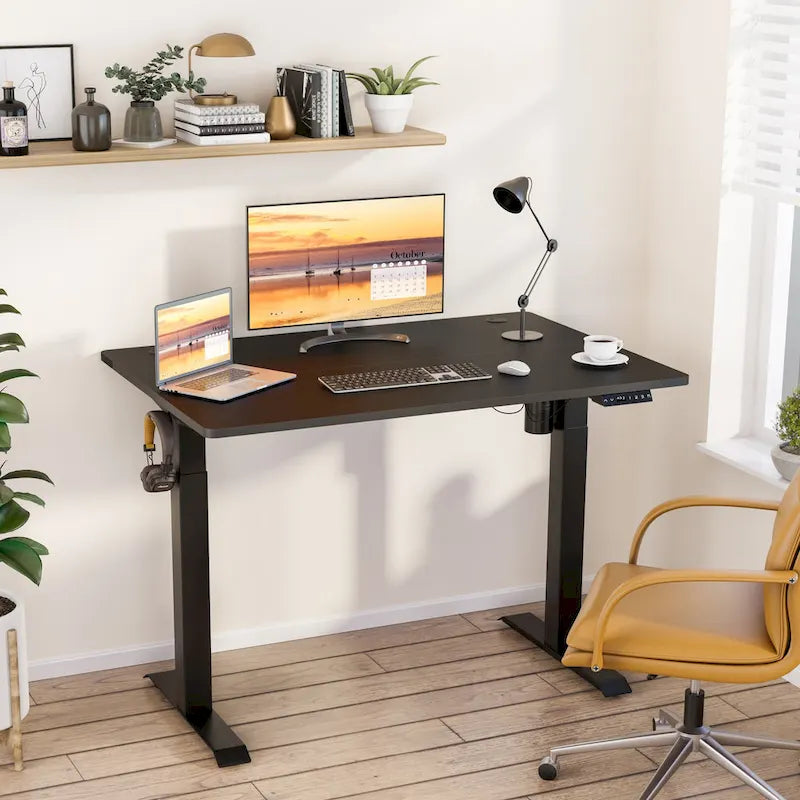 Futzca Height Adjustable Electric Standing Desk Sit Stand Computer Stand up Desk with Splice Board