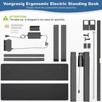 Futzca Height Adjustable Electric Standing Desk Sit Stand Computer Stand up Desk with Splice Board