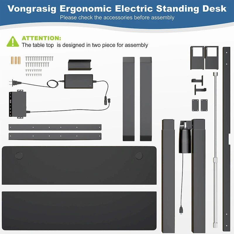 Futzca Height Adjustable Electric Standing Desk Sit Stand Computer Stand up Desk with Splice Board