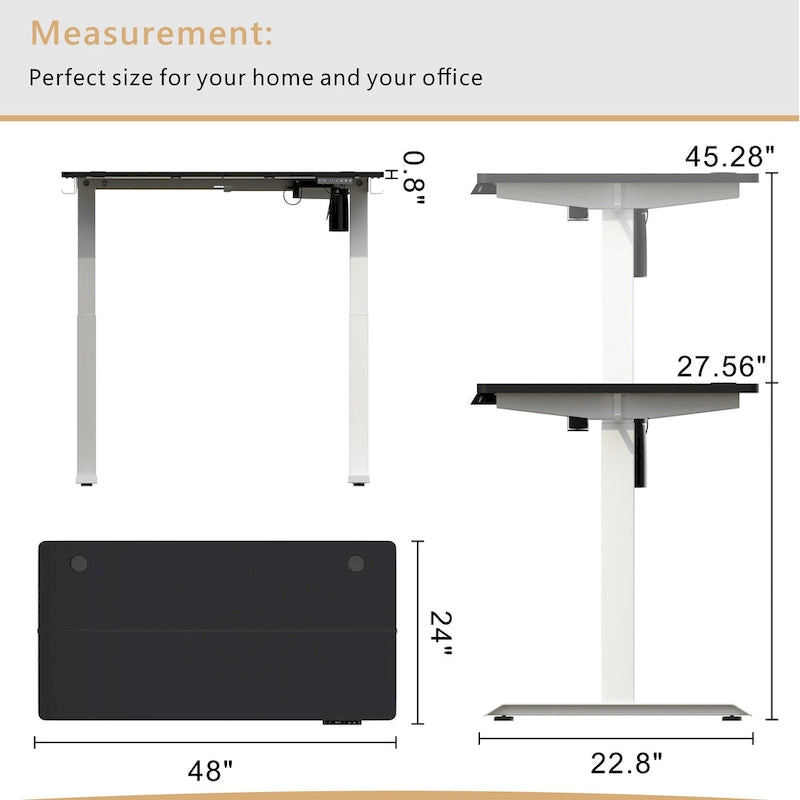 Futzca Height Adjustable Electric Standing Desk Sit Stand Computer Stand up Desk with Splice Board