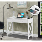 Convenience Concepts Oxford 1 Drawer 42 Desk with Charging Station