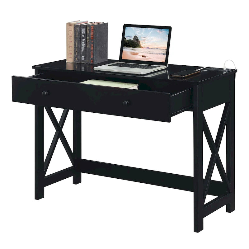 Convenience Concepts Oxford 1 Drawer 42 Desk with Charging Station