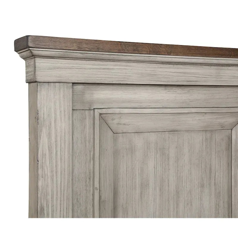 New Classic Furniture Mecklin Cream and Brown 5-Piece Bedroom Set with 2-Nightstand