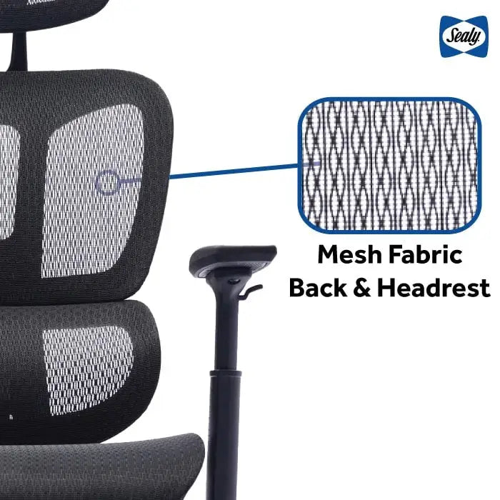 Sealy Huxley Ergonomic High-Back Mesh Office Chair with Adjustable Headrest and Armrests
