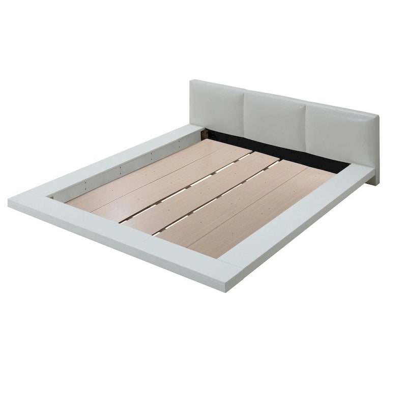 Carbon Loft Ballingham Gloss White Low Profile Upholstered Bed