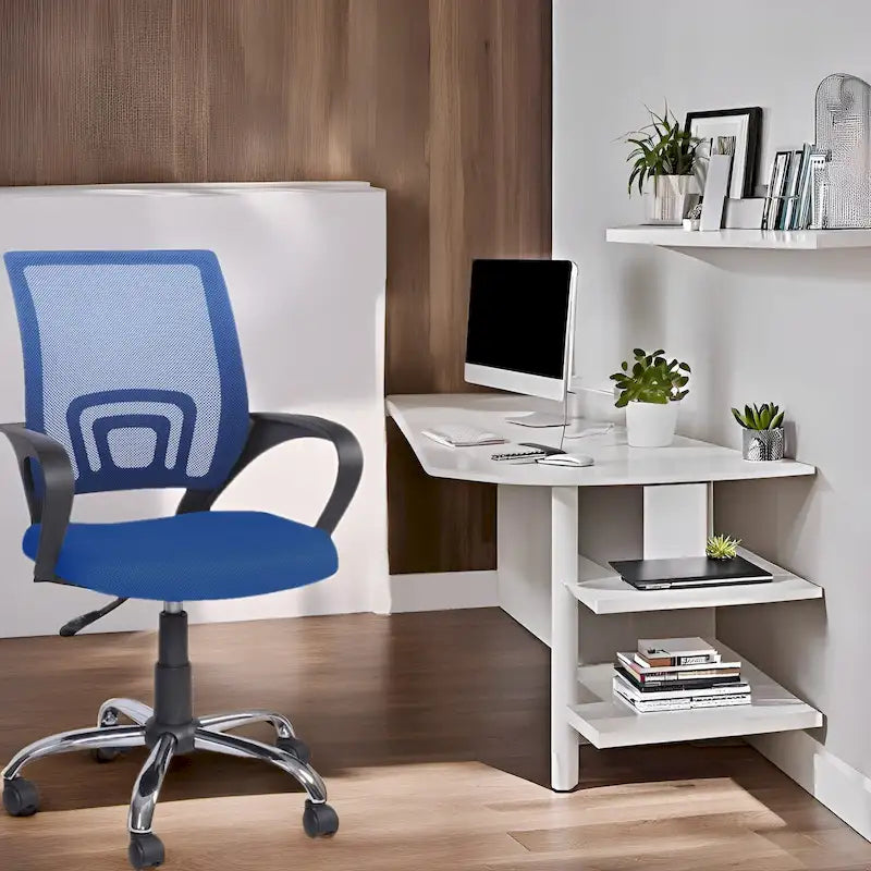 Ergonomic Breathable Mesh Office Chair  Adjustable Design with Lumbar Support and Enhanced Mobility with 360 Swivel Wheels