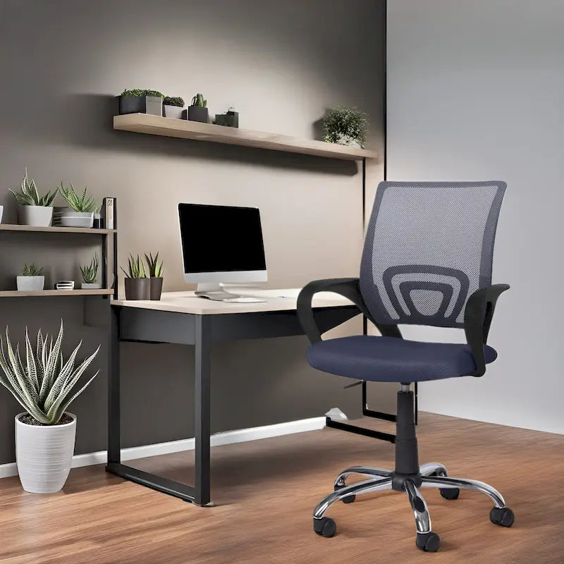 Ergonomic Breathable Mesh Office Chair  Adjustable Design with Lumbar Support and Enhanced Mobility with 360 Swivel Wheels