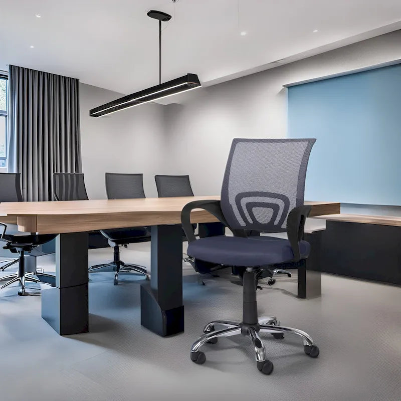 Ergonomic Breathable Mesh Office Chair  Adjustable Design with Lumbar Support and Enhanced Mobility with 360 Swivel Wheels