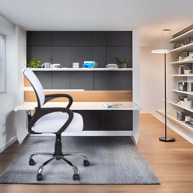 Ergonomic Breathable Mesh Office Chair  Adjustable Design with Lumbar Support and Enhanced Mobility with 360 Swivel Wheels