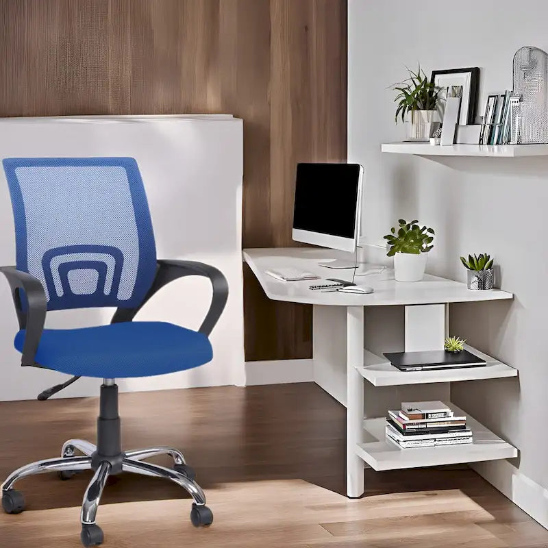 Ergonomic Breathable Mesh Office Chair  Adjustable Design with Lumbar Support and Enhanced Mobility with 360 Swivel Wheels