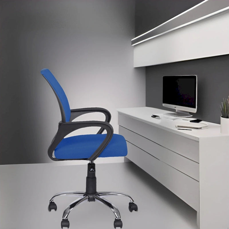 Ergonomic Breathable Mesh Office Chair  Adjustable Design with Lumbar Support and Enhanced Mobility with 360 Swivel Wheels