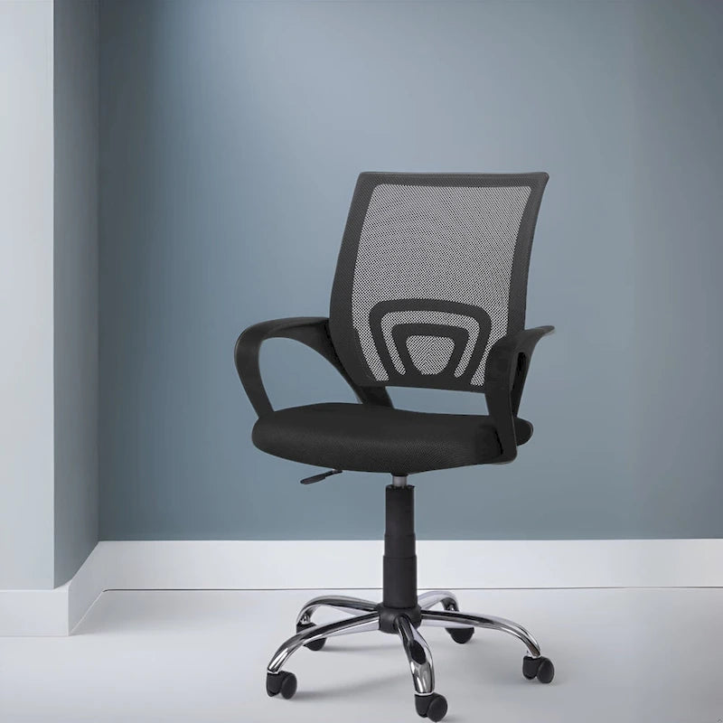 Ergonomic Breathable Mesh Office Chair  Adjustable Design with Lumbar Support and Enhanced Mobility with 360 Swivel Wheels
