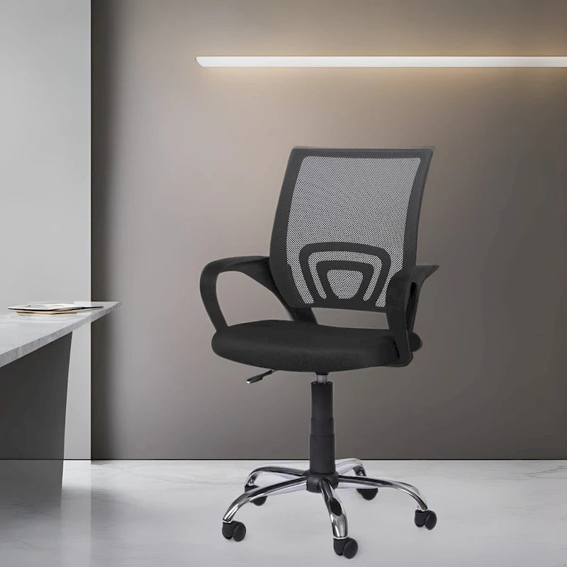 Ergonomic Breathable Mesh Office Chair  Adjustable Design with Lumbar Support and Enhanced Mobility with 360 Swivel Wheels