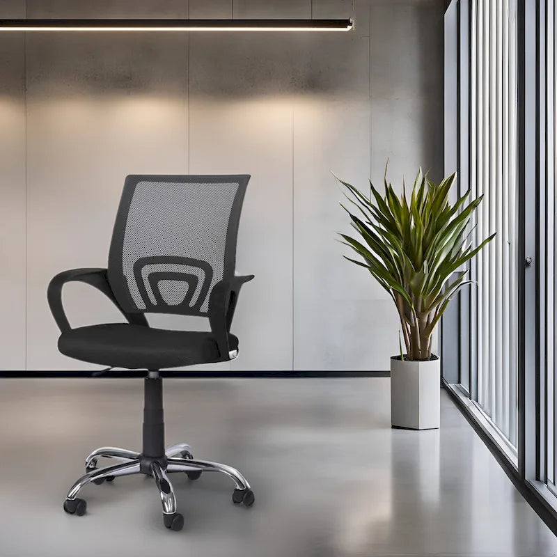 Ergonomic Breathable Mesh Office Chair  Adjustable Design with Lumbar Support and Enhanced Mobility with 360 Swivel Wheels