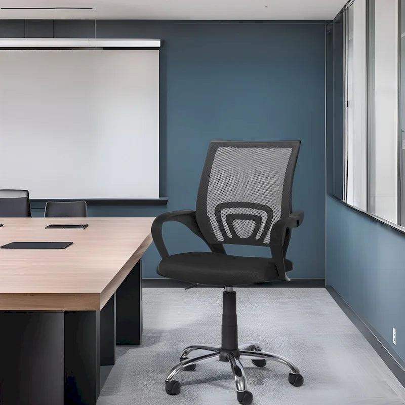 Ergonomic Breathable Mesh Office Chair  Adjustable Design with Lumbar Support and Enhanced Mobility with 360 Swivel Wheels